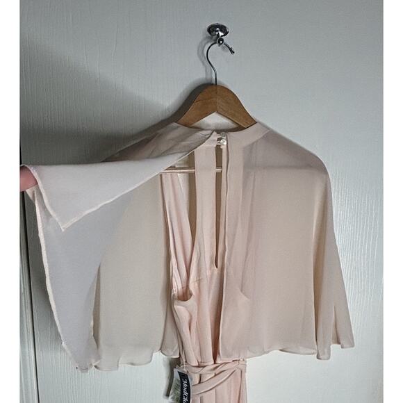 Modcloth Gown Chiffon Blush Pink Size Medium Wrap Dress Queen of Eden Maxi NEW - Picture 7 of 15